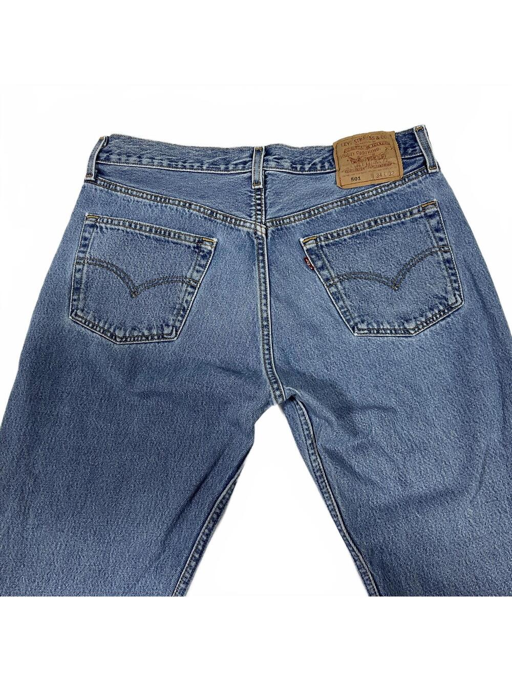 Vintage 1993 USA Levi's 501 Button Fly Classic Fit Jeans 34x32 men’s b20 - Picture 5 of 9